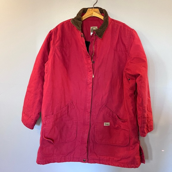 Berne Ladies Barn Coat Red Quilted Field Barn Jacket Zip up with Pockets-2XL - Picture 1 of 9